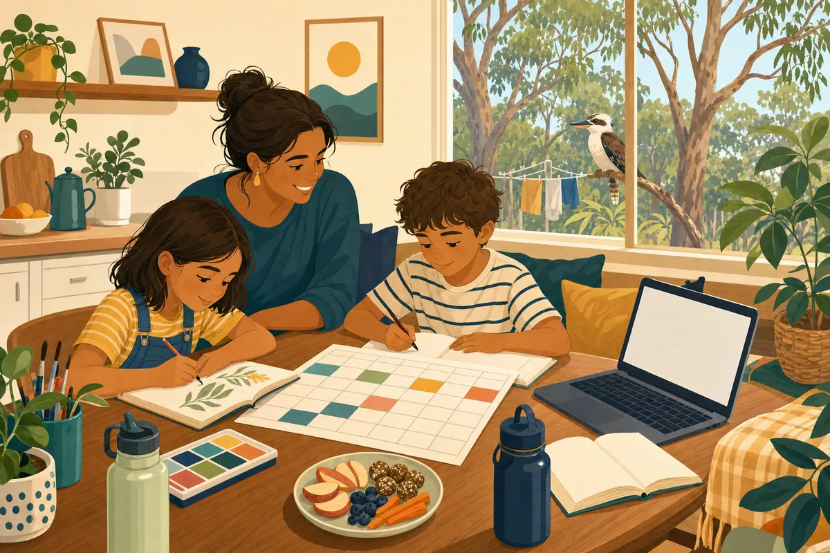 Illustration supporting A Realistic Weekly Homeschool Schedule for Australian Families