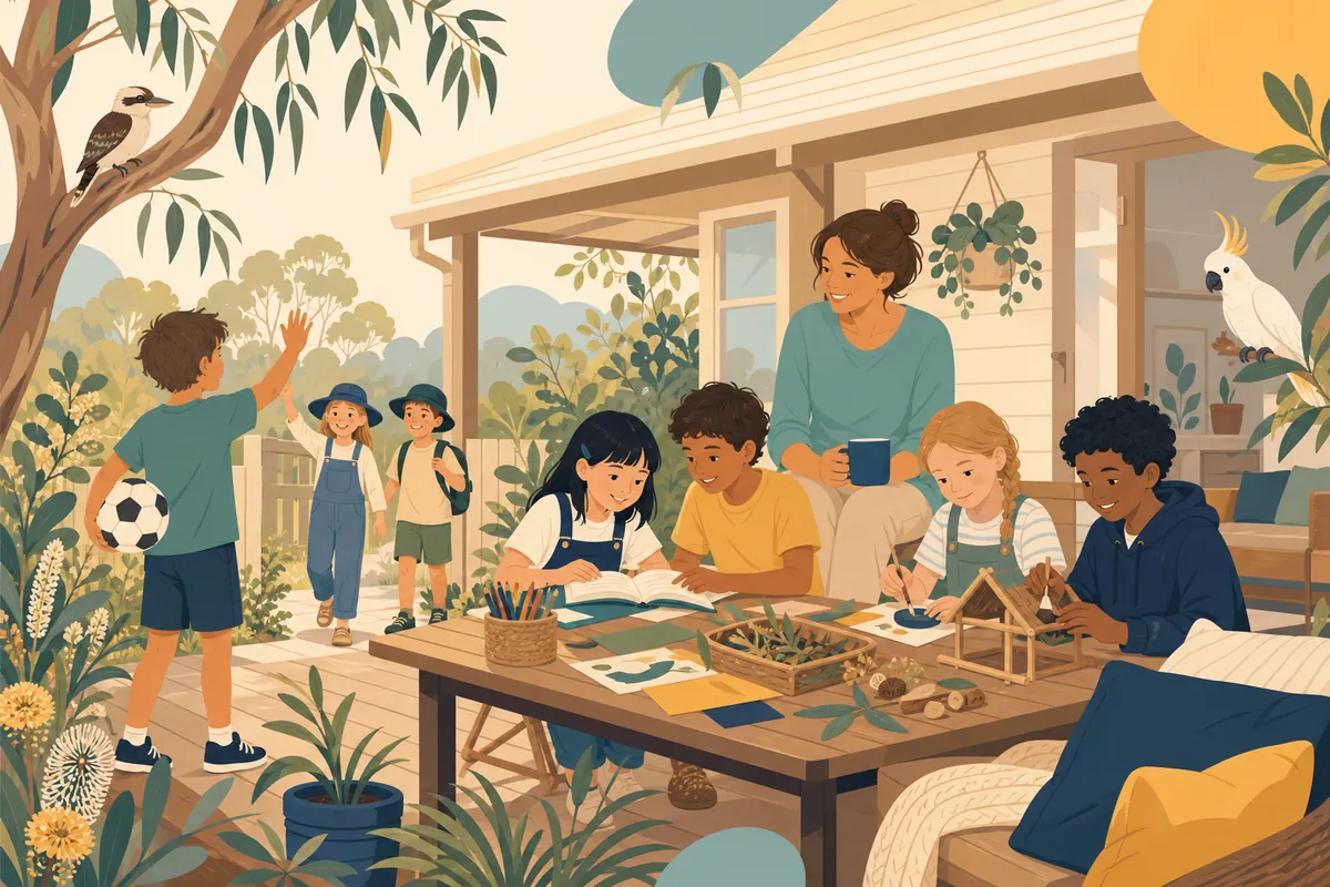 Illustration supporting How Do Homeschooled Kids Socialise in Australia? A Real Answer
