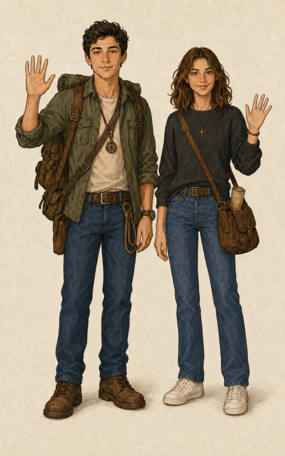 Sarah and John waving hello, welcoming you to get started